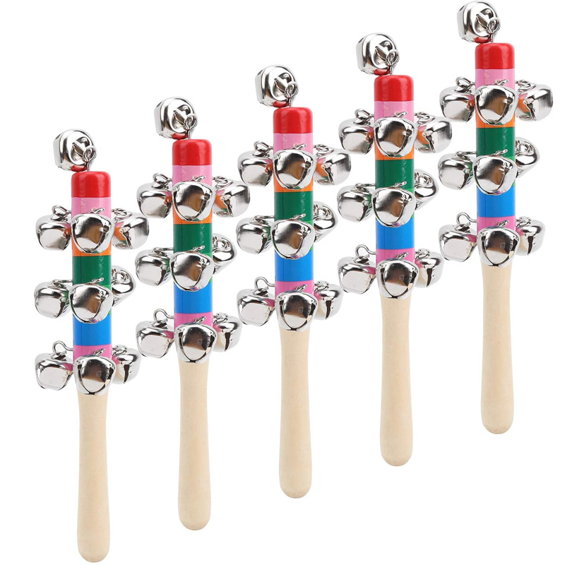 5PCS ไม้ Jingle Hand Bells Rai - Musical Instrument Harmonium บทวิจารณ์และราคา