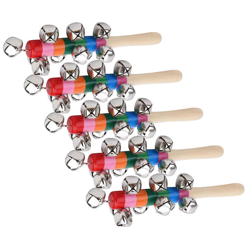 5PCS ไม้ Jingle Hand Bells Rai - Musical Instrument Harmonium บทวิจารณ์และราคา